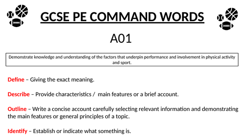 GCSE PE – AO1, AO2, AO3 Command Words PowerPoint