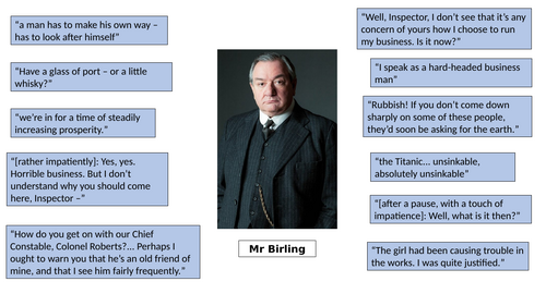 An Inspector Calls - Characters and Quotes | Teaching Resources
