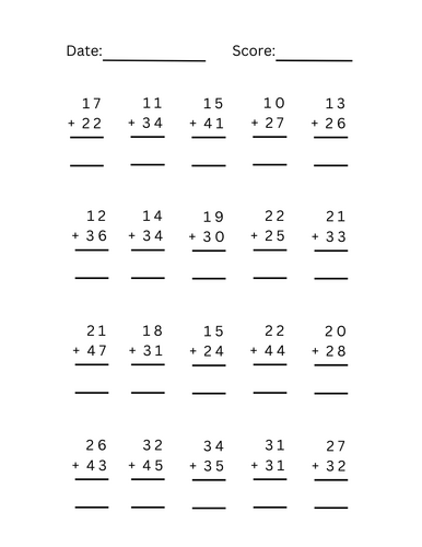 Addition and subtraction questions