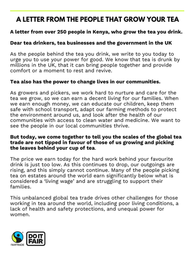 A letter from the people who grow the tea you drink