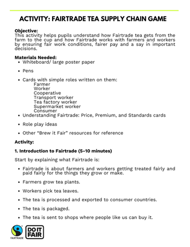 Fairtrade tea supply chain game