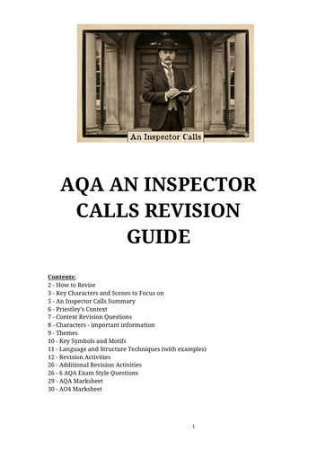 AQA An Inspector Calls Revision Guide