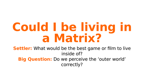 Are we living in a matrix?