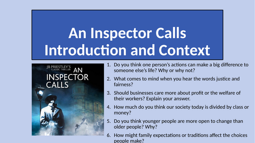 An Inspector Calls - Introduction and Context