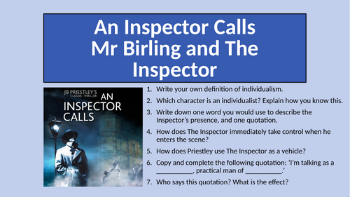 An Inspector Calls - Act 1 Mr Birling and The Inspector