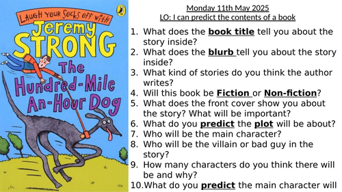 The Hundred Mile an Hour Dog reading comprehension Unit