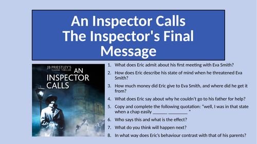 An Inspector Calls - Act 3 The Inspector's Final Message