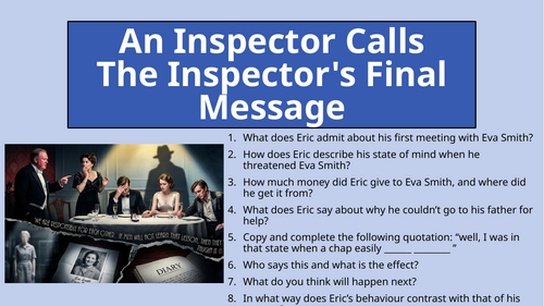 An Inspector Calls - Act 3 The Inspector's Final Message