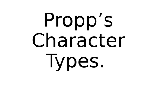 Propp's Character Type's Display