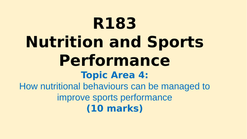 R183- TA4 How nutritional behaviours can be managed to improve sports (Kareem) 2025-2026