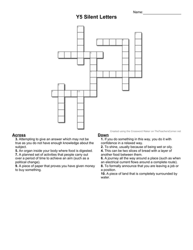 Silent letters CROSSWORDS