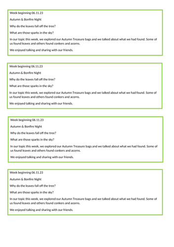 Autumn Understanding the World lesson