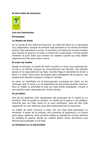 El otro árbol de Guernica by Luis de Castresana – Characters – La Madre