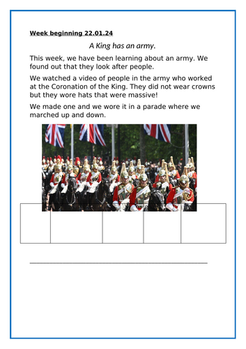 A King has an army - EYFS lesson