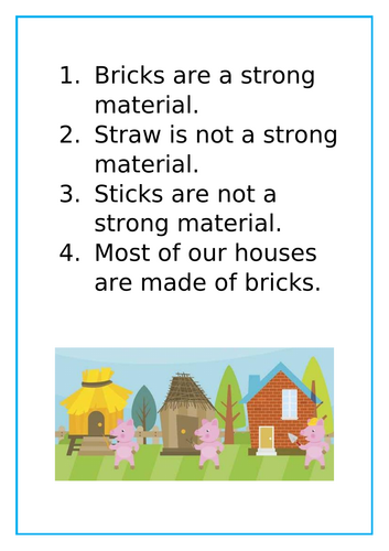 Three Little Pigs Materials Lesson