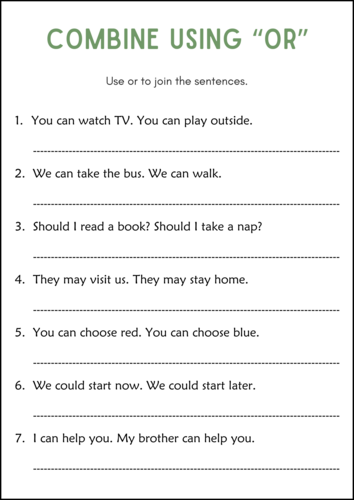 Compound Sentences Worksheet | Commas & Conjunctions | And, But, Or, So, Because