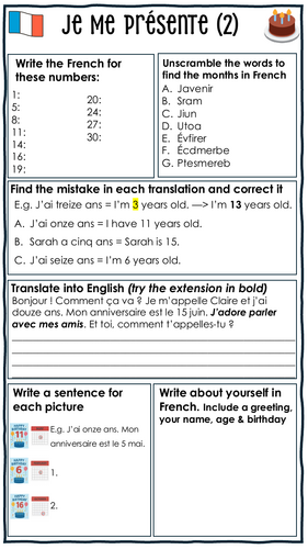 KS3 French - Ages & Birthdays