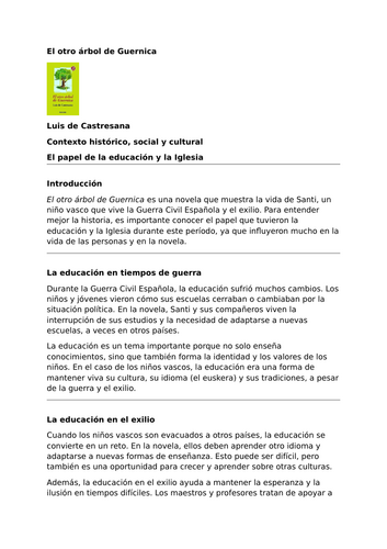 El otro árbol de Guernica by Luis de Castresana – Context – Education and the Church