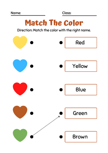 Simple Match The Color Worksheet