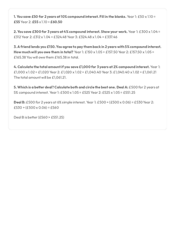 FS Maths - Working out Compound Interest