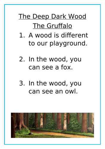 The Deep Dark Wood lesson EYFS