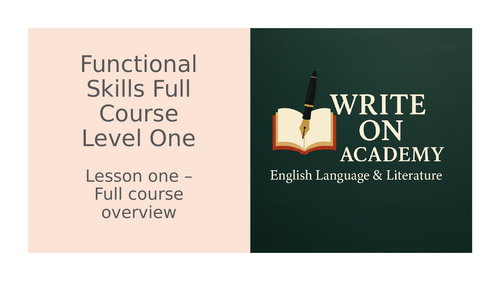 Functional Skills: Lesson One