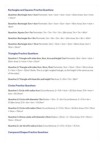 FS Maths - Space, Shape and Measure - Perimeter and Area of 2D Shapes