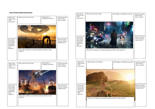 Science Fiction Settings Planning Worksheet