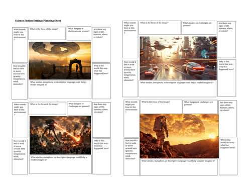 Science Fiction Settings Planning Worksheet