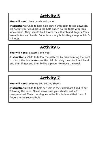 Fine Motor Activity Packs