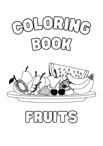 Fruits Coloring Book in Black and White Printable Style