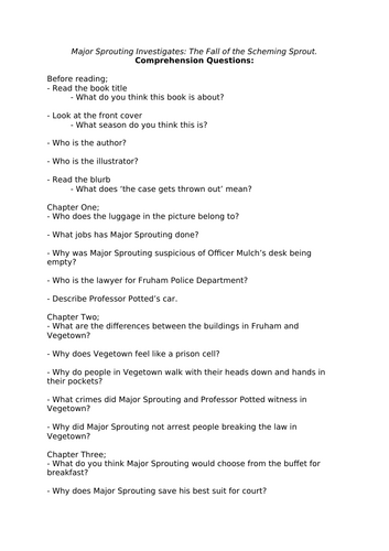 Major Sprouting Investigates: The Fall of the Scheming Sprout Comprehension Questions