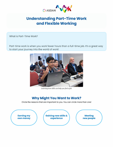ASDAN Career and Experiencing Work - Self Development - Part Time Work - B1