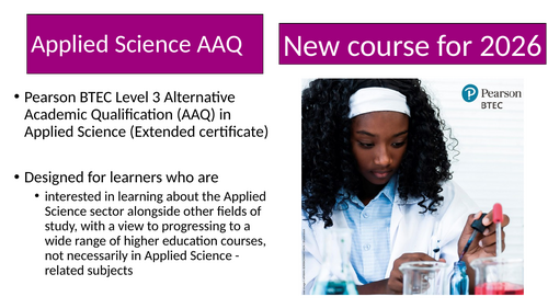 BTEC Applied Science AAQ Course intro
