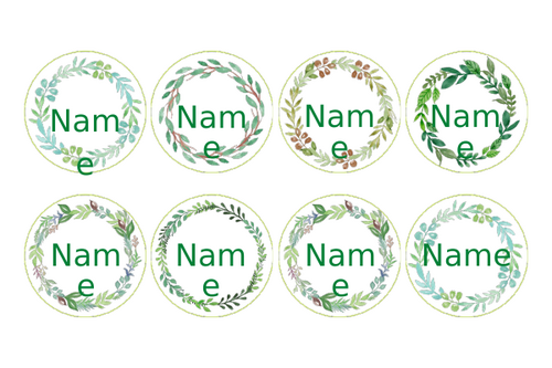 Leaf Wreath Name Labels