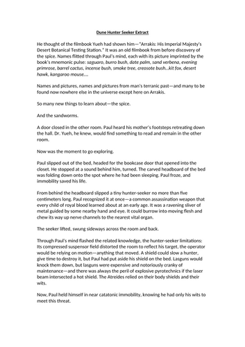 AQA English Language Paper 1 Section A - Dune