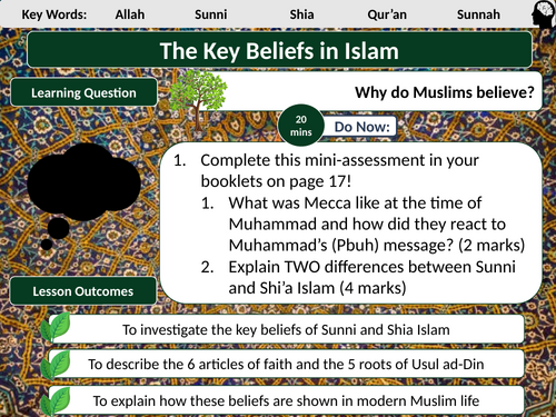 AQA Muslim Beliefs L4- The Key Beliefs in Islam