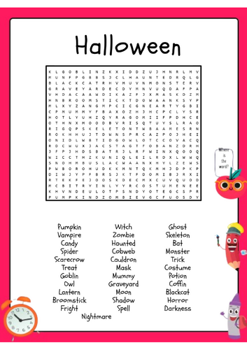Halloween Word Search Puzzle Activity