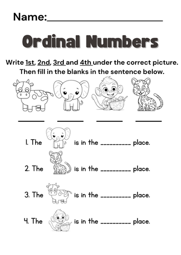 Ordinal Number Worksheets No Prep!