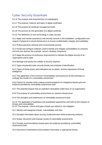 Year 2 T-Level Cyber – Security Course Plan plus Lessons 1–4