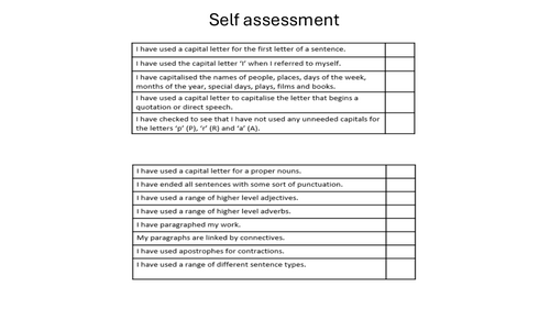Self assessment sticker