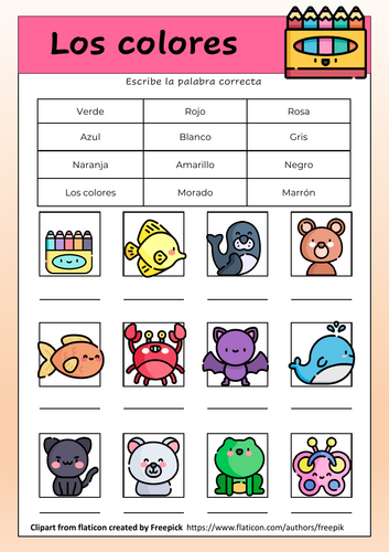 Colores - Colors (Worksheet)