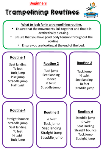 Trampolining routines