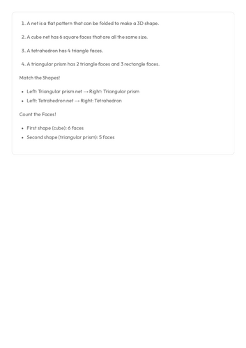 FS Maths - Understanding Nets in Geometry