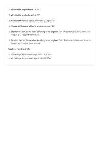 FS Maths - Angles, Positions and Direction