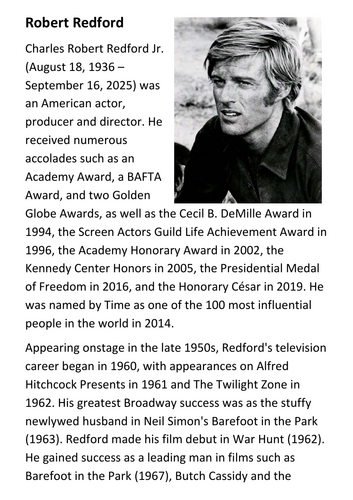 Robert Redford Handout