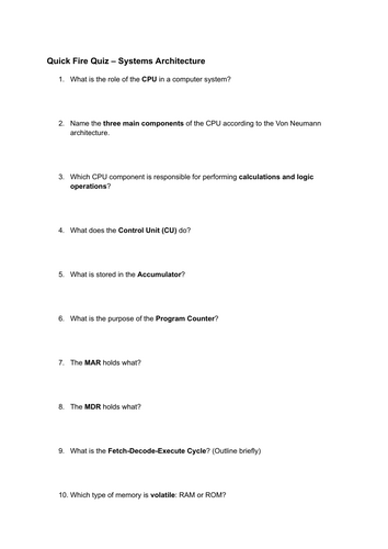 Computer Science GCSE OCR Quizzes