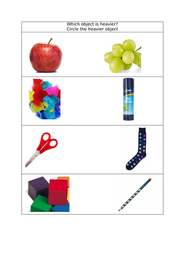 Light and Heavy Objects EYFS