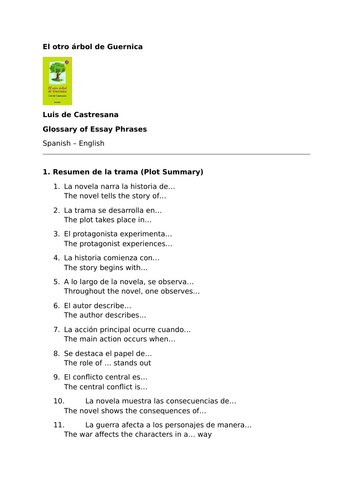 El otro árbol de Guernica by Luis de Castresana – Glossary of Essay Phrases