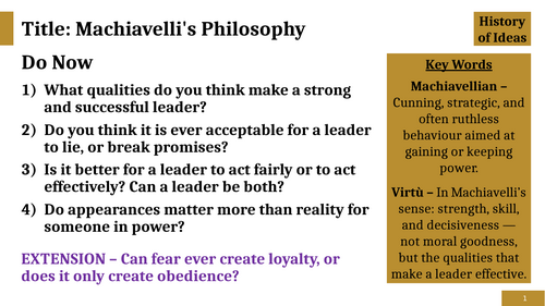 Machiavelli's Philosophy